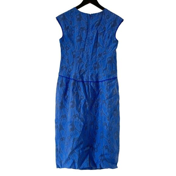 Anne Klein Royal Blue Texture Pattern Cap Sleeve Shift Dress - Picture 2 of 9